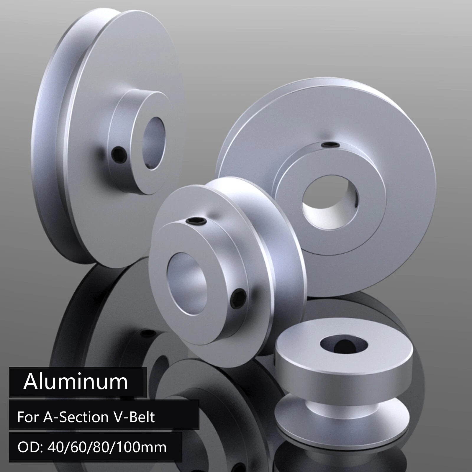V-Groove Aluminum Drive Pulley For A-Section V-Belt Pulleys OD 40/60/80/100mm