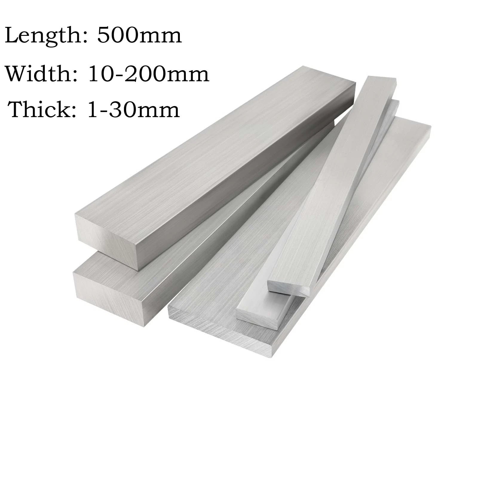 Aluminum Flat Bar Strip Plate Metal Sheet Width 10mm-200mm Long 500mm All Sizes