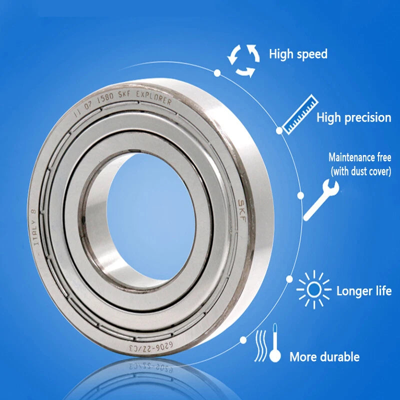 SKF Deep Groove Ball Bearings 6000-2Z to 6010-2Z 6200-2Z to 6210-2Z High Speed