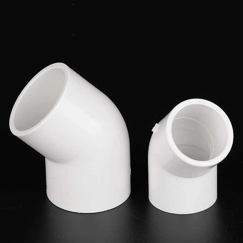 PVC Pipe Fittings Connector 45° Elbow Adapter Solvent Weld ID 20mm - 160mm