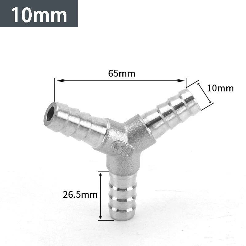 Stainless Steel Y Type Hose Joiner Barbed Splitter Fittings Equal Hose Connector