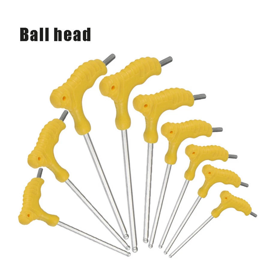 2mm-10mm T-Handle Hex Key Allen Key Wrench Key Hexagon Keys Ball End-Flat End