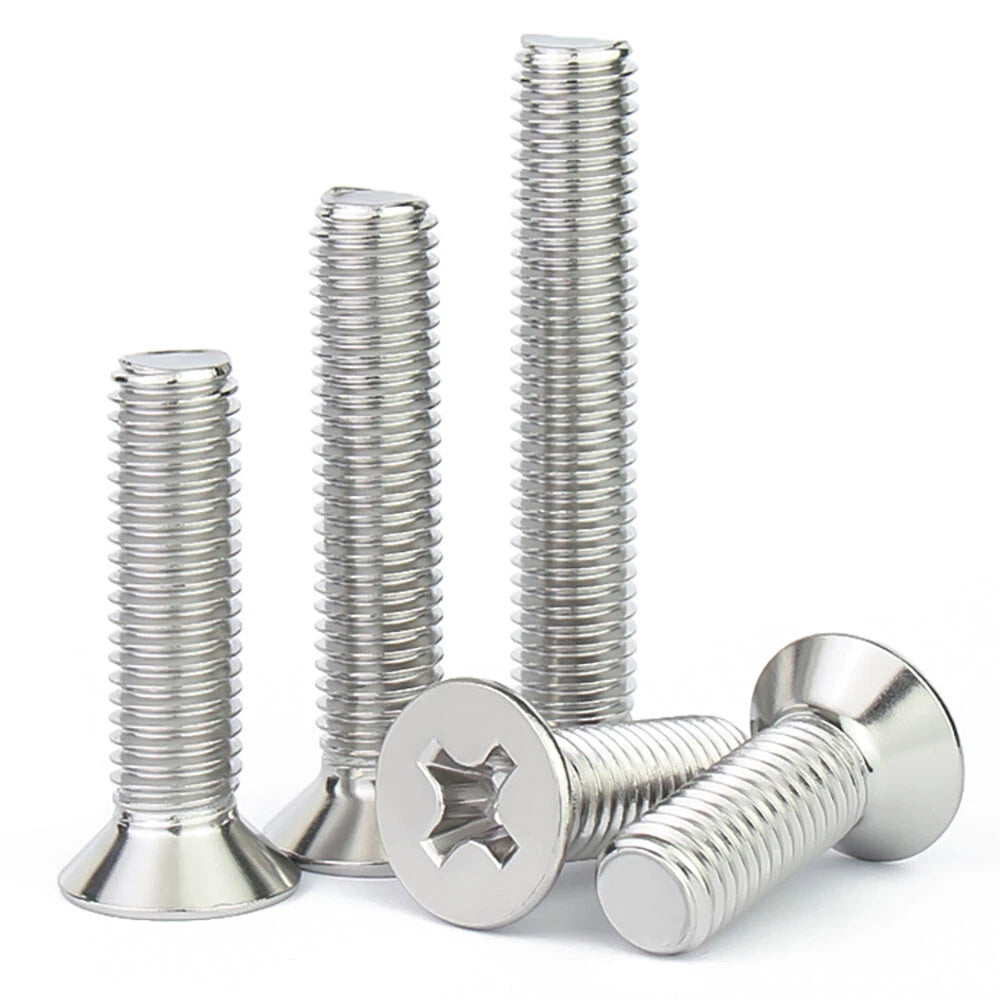 M2 M2.5 Pozidriv Countersunk Machine Screws – A4 Stainless Steel (316 Marine Grade), DIN 965