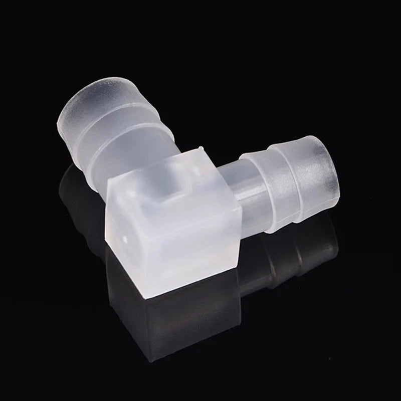 90° Elbow Plastic Barbed Joiner Reducer Connector Pipe Tube Hose Water 1.6-25mm
