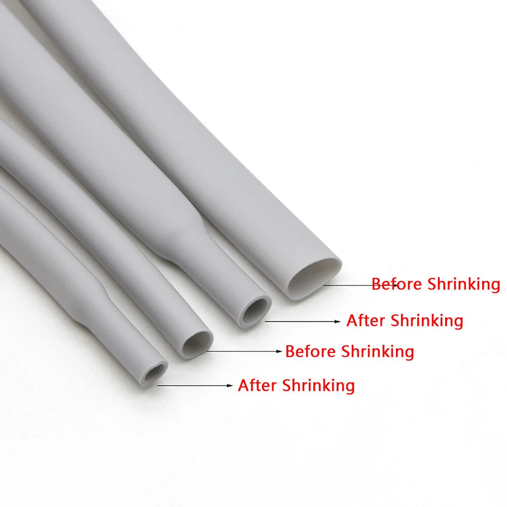 Heat Shrink Tubing Grey 2:1 Ratio — Ø1mm to Ø50mm, 1M–10M