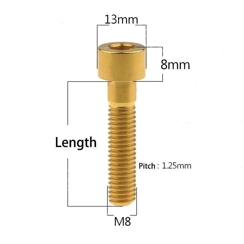 M6 M8x10-70mm Titanium Bolts Socket Cap Head Allen Ti Machine Screws Metric