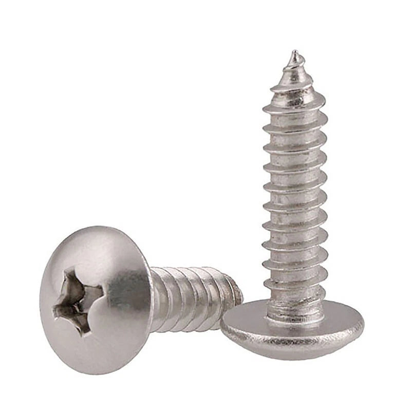 Big Flat Head Phillips Self Tapping Screws – 316 Stainless Steel, M2–M6