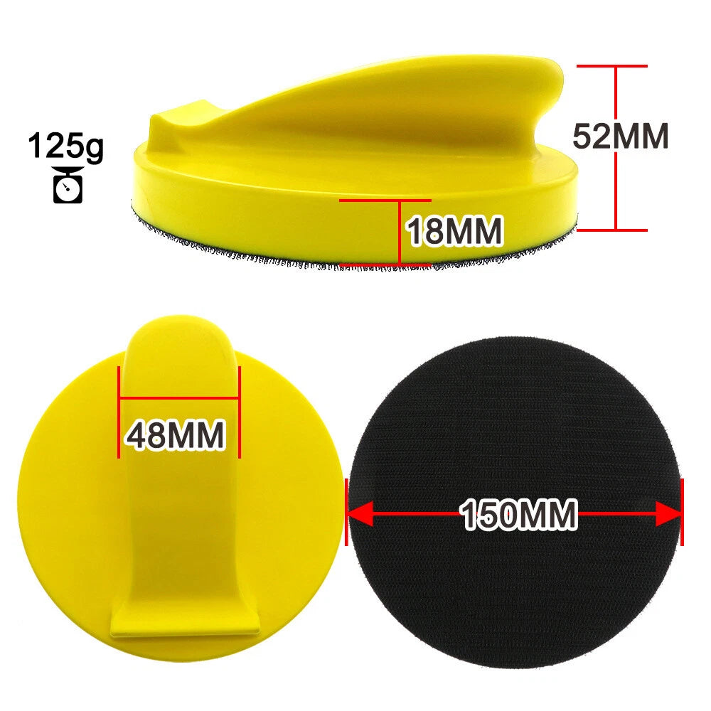 125mm 150mm Round Hand Sanding Block For Hook Loop Sandpaper Foam Polishing Pad