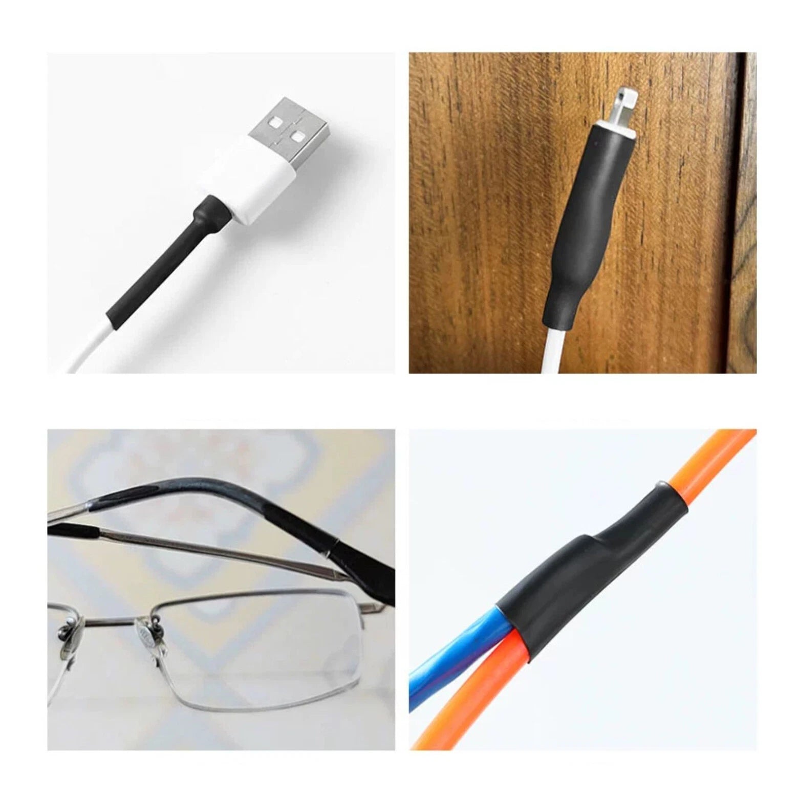 Black Heat Shrink Tubing 10mm–80mm | 2:1 Ratio Electrical Wire Sleeving