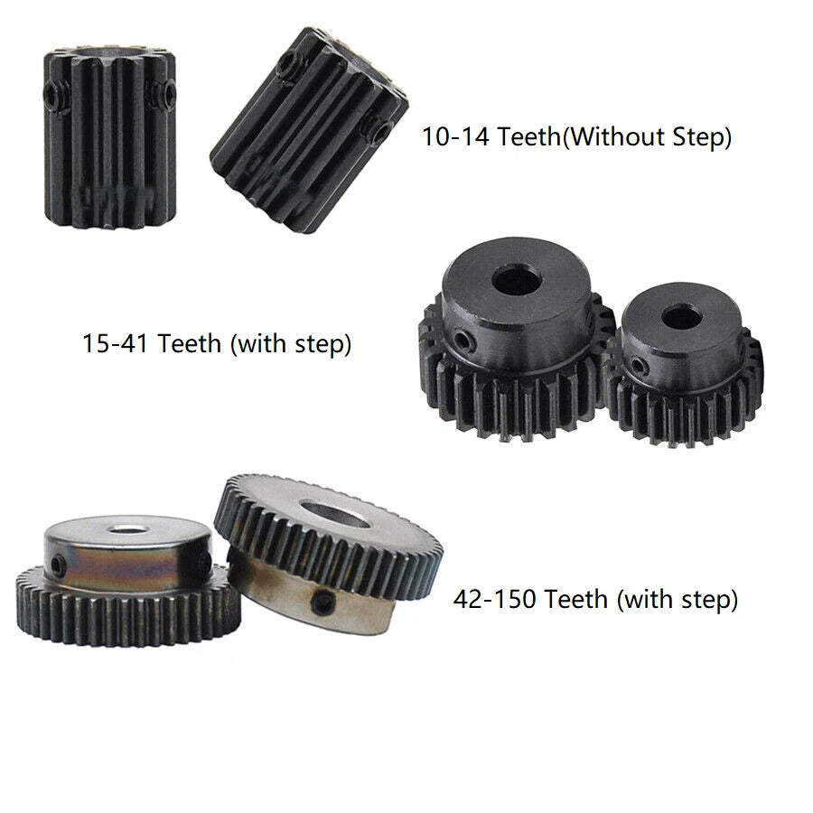 1 Mod 10T-46T Precision Spur Pinion Gear With Step 45# Steel Motor Gear All size
