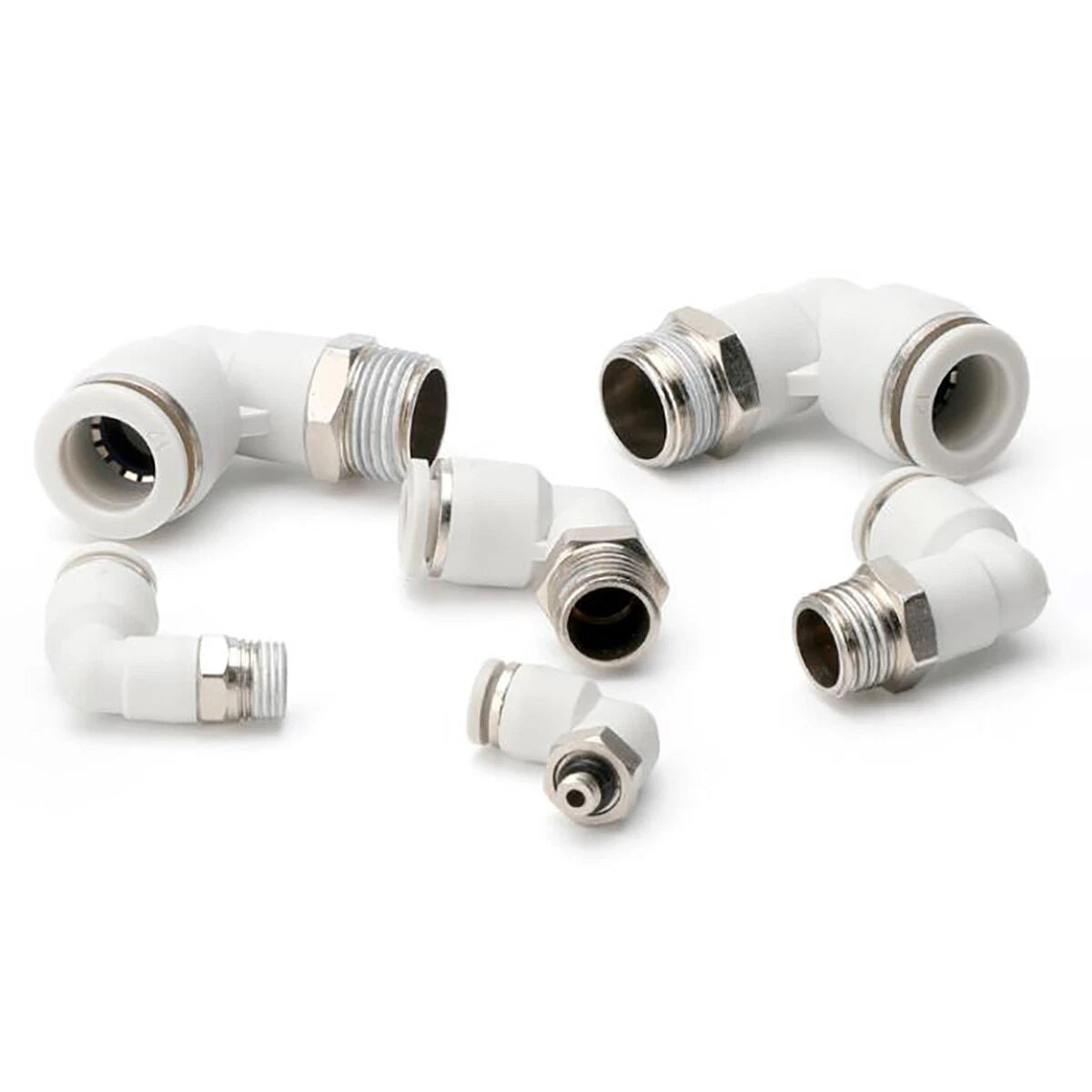 Pneumatic Male 90° Elbow Push-In Fitting | Tube OD 4–16mm Air Hose Connector