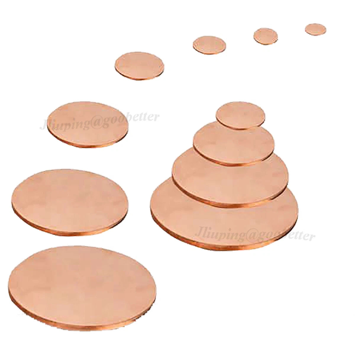 T2 Copper Discs Solid Round Sheets Plate Dia 10 15 20 25 30 35 40 45 50 55~100mm