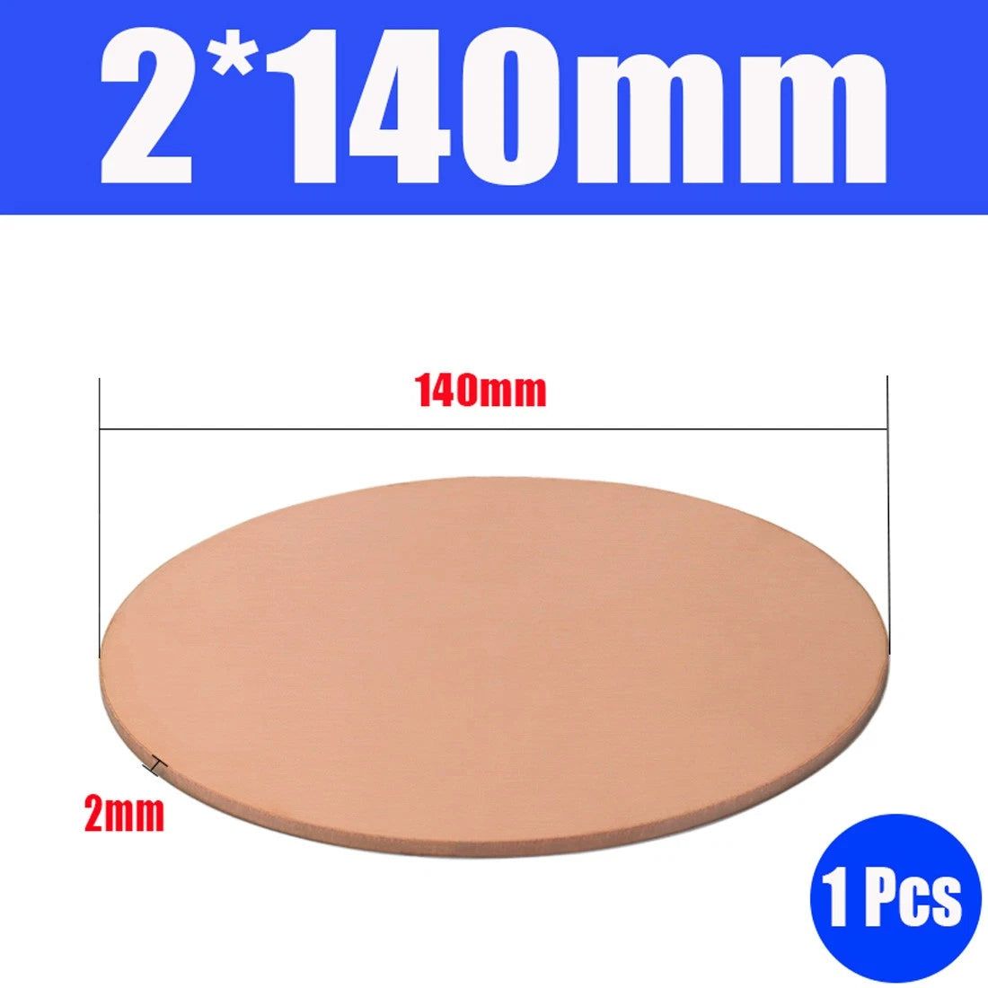 Thick 1.6-6mm Solid 99% Pure Copper Blanks Discs Ø 10-300mm Round Plate Metal