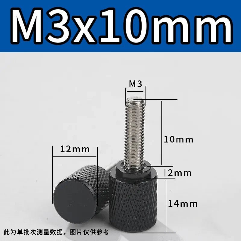 M3 Knurled Thumb Screws – Colored Anodized Aluminum, 6mm to 100mm, 10 Colors - HomeDIYer