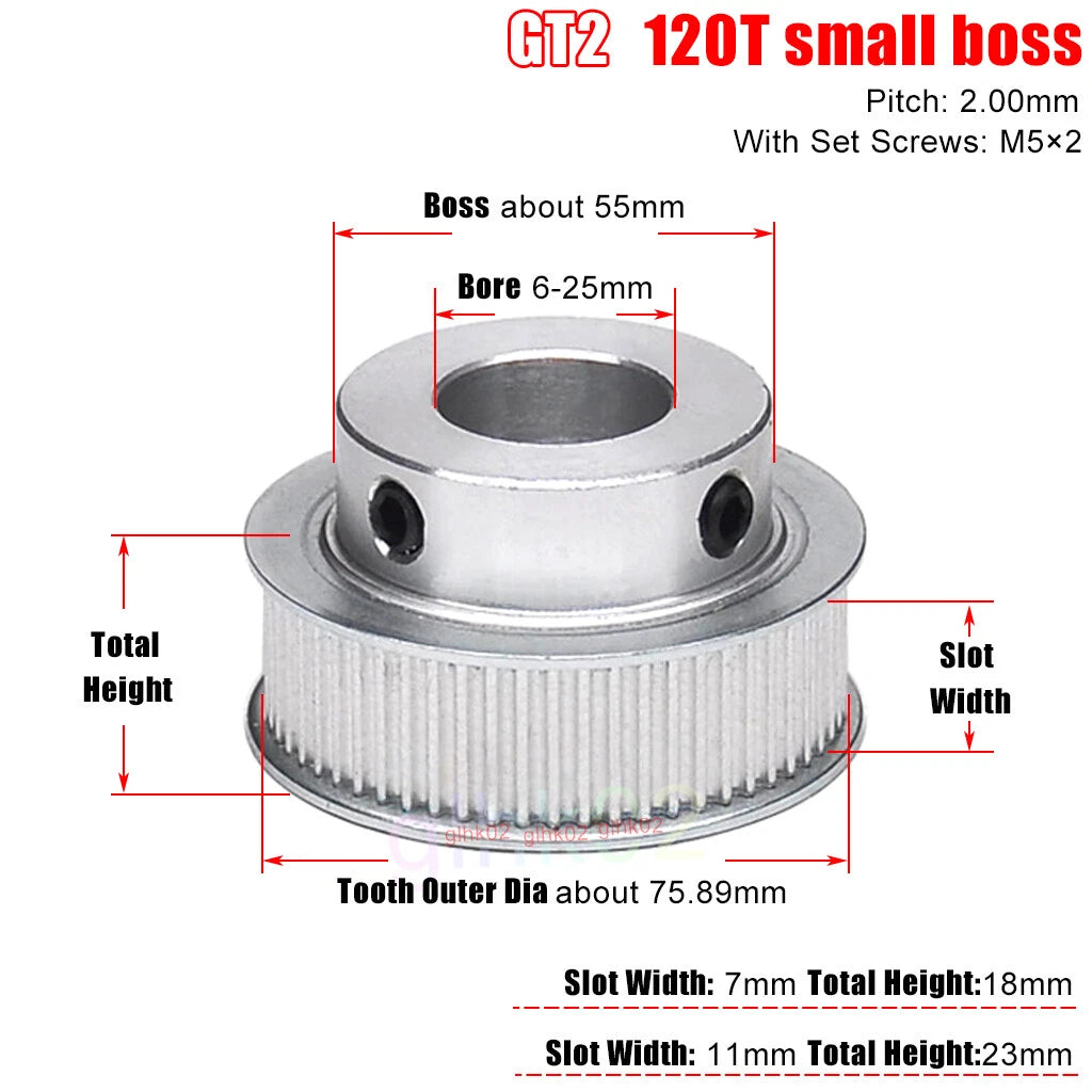 GT2 6mm Timing Belt Pulleys 16-120 Teeth 4-25mm Bore Synchronous Wheel Printer