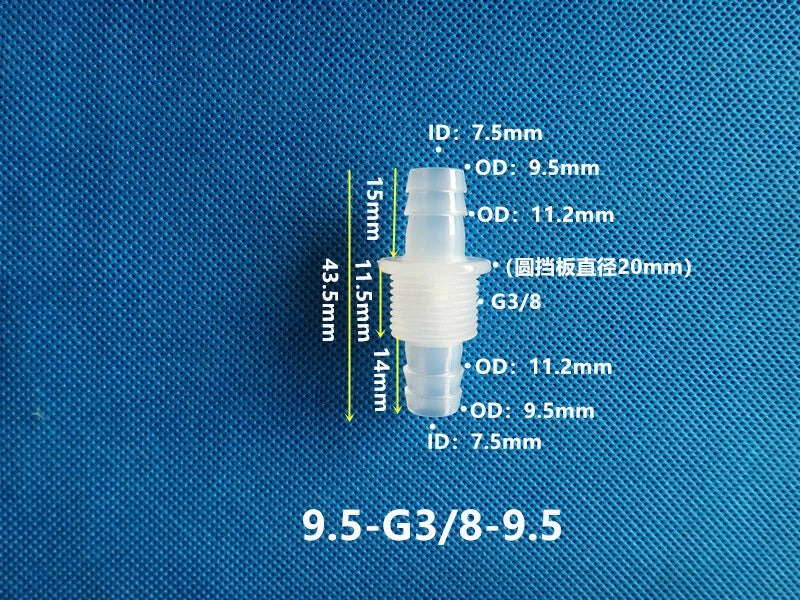Metric Plastic Striaght Bulkhead Fitting Hose Barb Connector Inch Tube Adapter