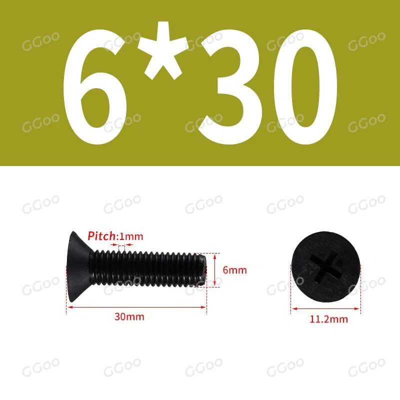 Nylon Countersunk Phillips Screws M2.5–M8, PA66 Non-Conductive Corrosion-Free