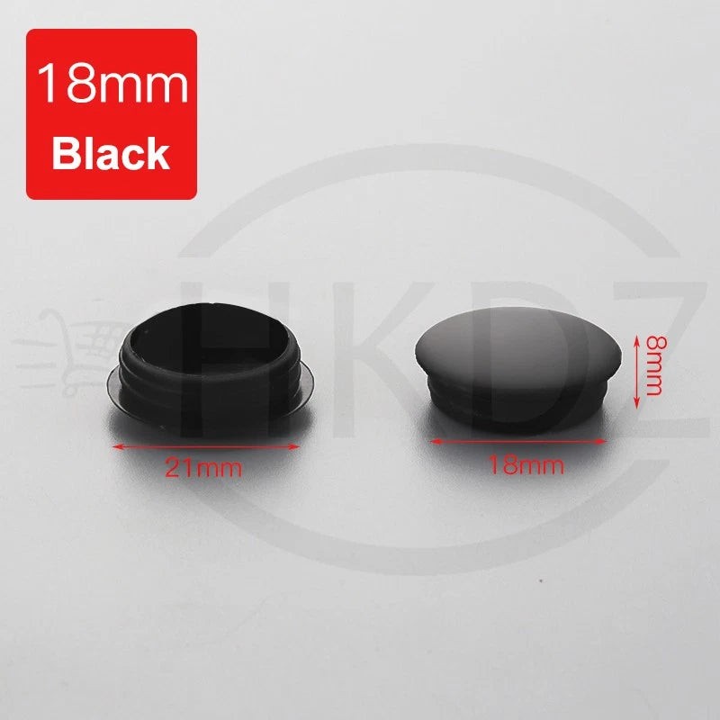 Plastic Screw Caps Covers 5–40mm – Push-in Furniture Hole Plugs, Black, White, Brown