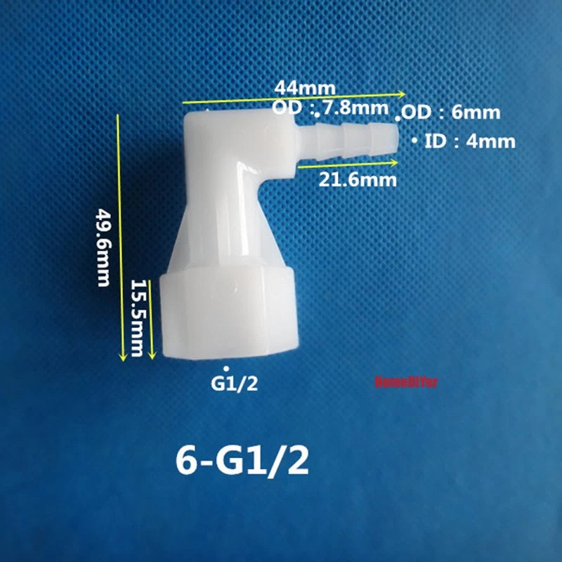 90° Elbow Plastic Female Thread Barbed Connectors Pipe Hose Water Reducer Joiner