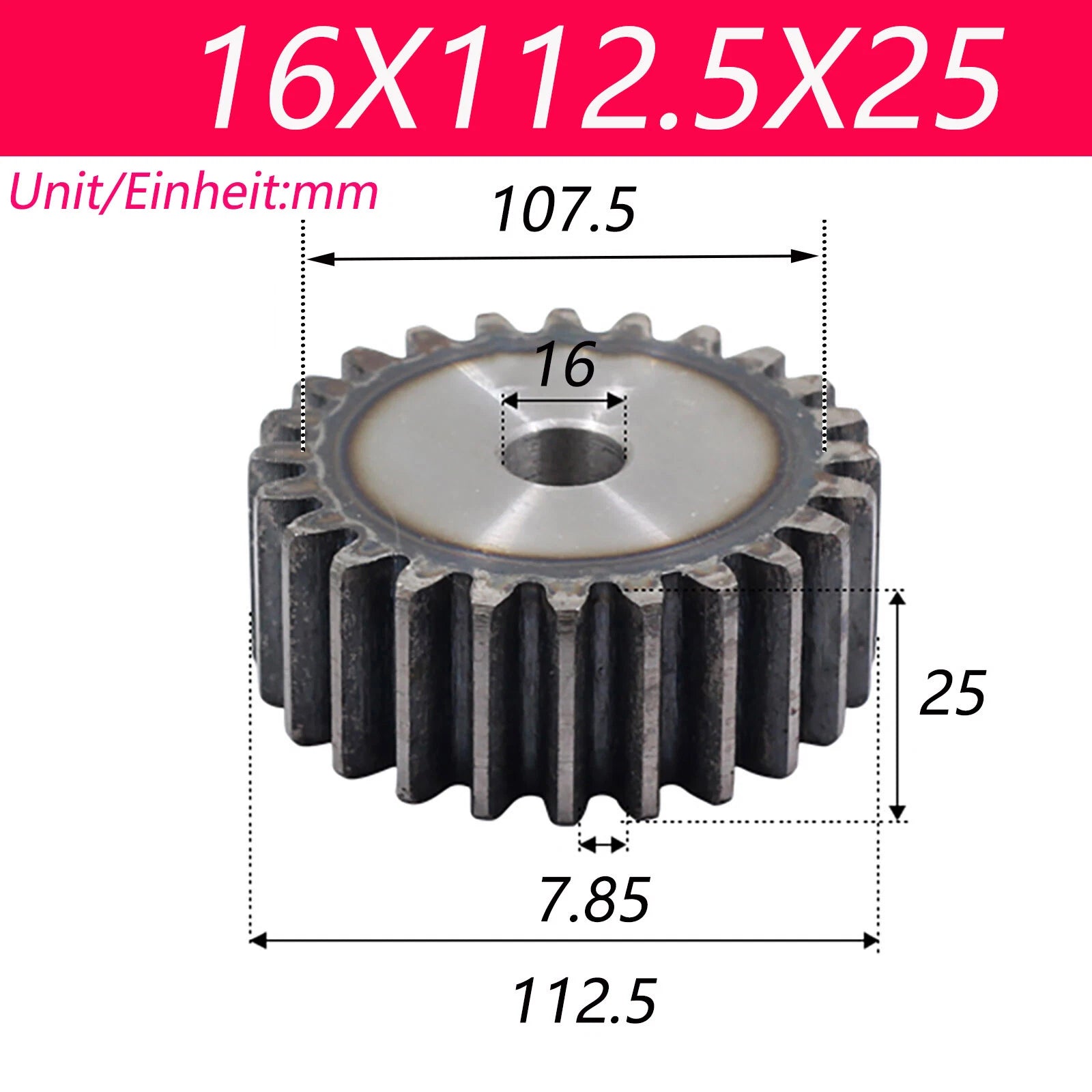 2.5 Modul 45# Steel Spur Gears Pinion Gear Thick 25mm 10-80 Teeth For 3D CNC