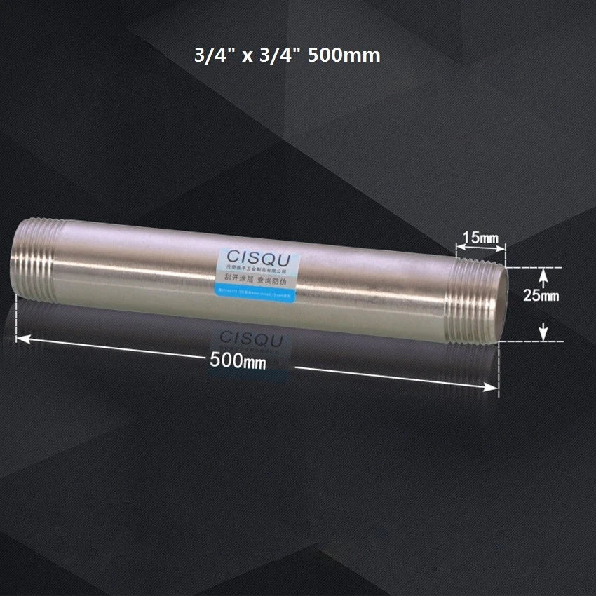 Stainless Steel BSP Male Threaded Double Nipple Pipe Extension Fitting | 1/2" 3/4" 1"