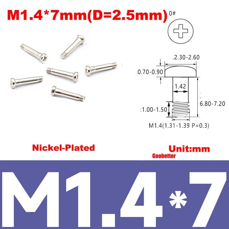 Phillips Pan Head Machine Screws M0.8 M1 M1.2 M1.4 M1.6 M1.7 — Cross Round Head Bolts, Multiple Coatings - HomeDIYer