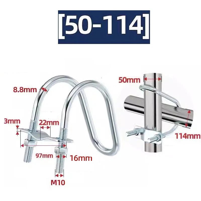 U - Bolt Pipe Clamp — Double & Single U - Shape Saddle Clamp for Greenhouse & Awning Frames - HomeDIYer