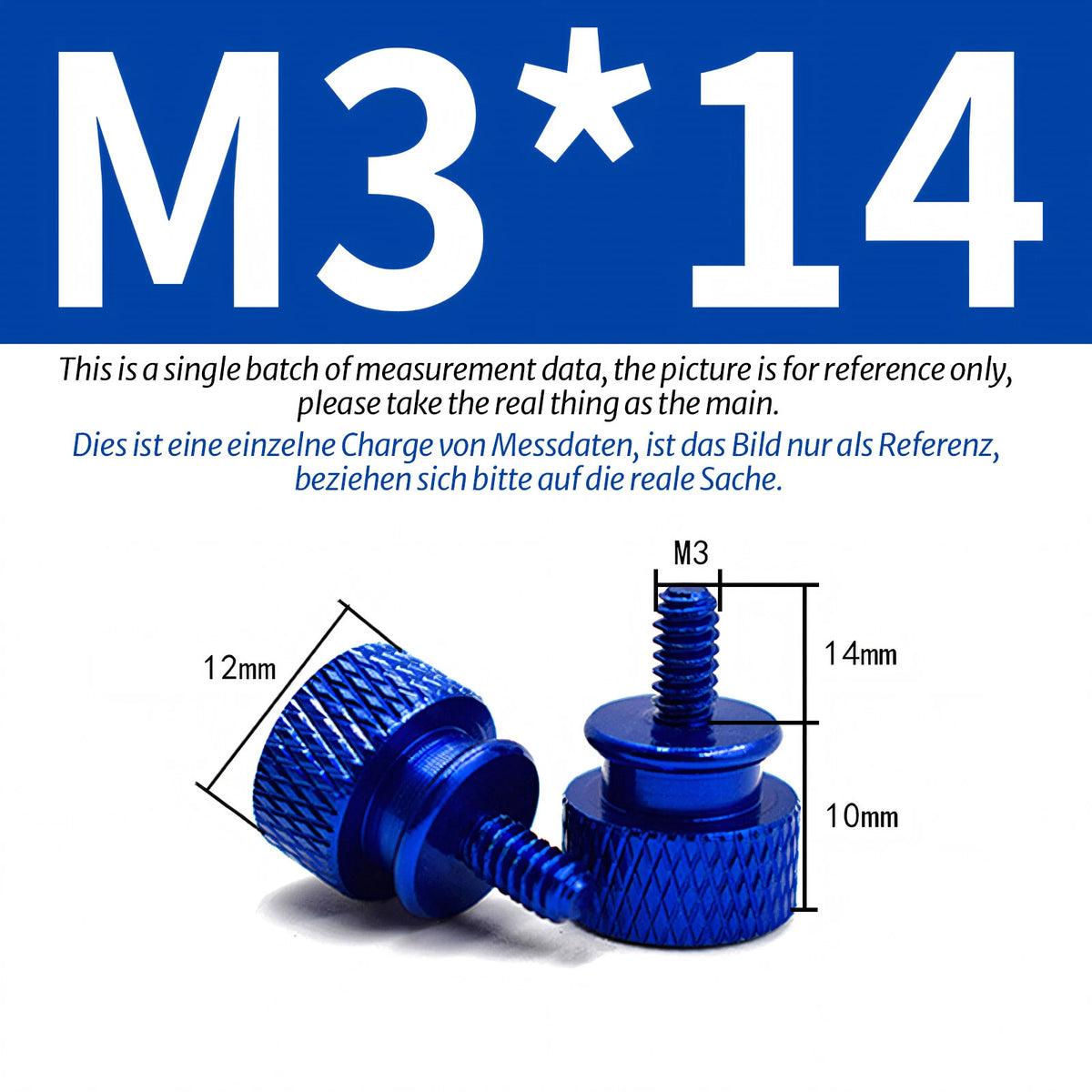 M3 Knurled Thumb Screws – Colorful Aluminum Alloy Hand-Tighten Grip Bolts