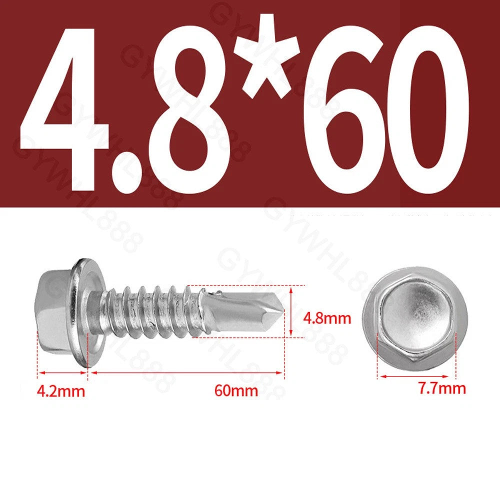 410 & A2 Stainless Hex Head Self‑Drilling Tek Screws – for Metal Roofing & Sheeting