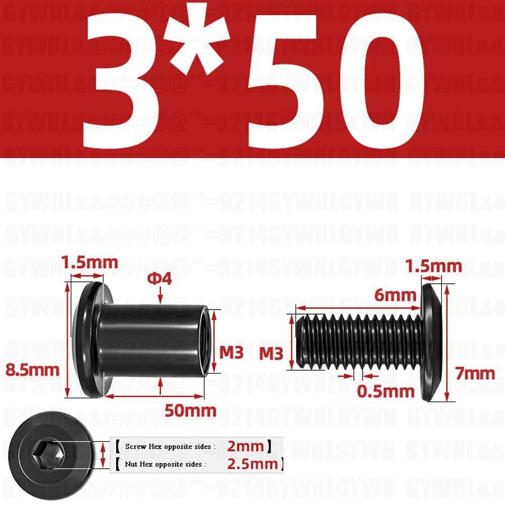Metric Furniture Connector Bolts with End Cap Nuts — Stainless Steel M2 to M10
