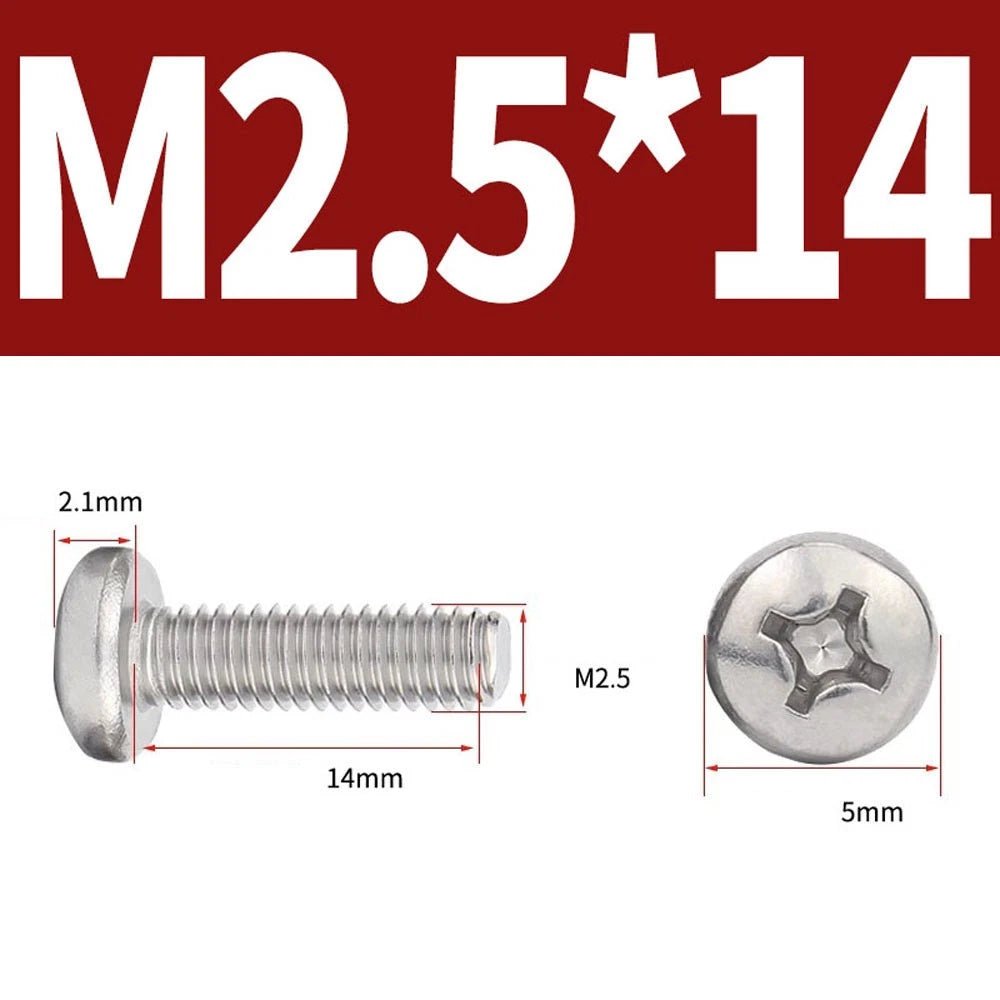 Phillips Pan Head Machine Screws — A4 Marine Grade Stainless Steel, DIN 7985 (M1.6–M10) - HomeDIYer