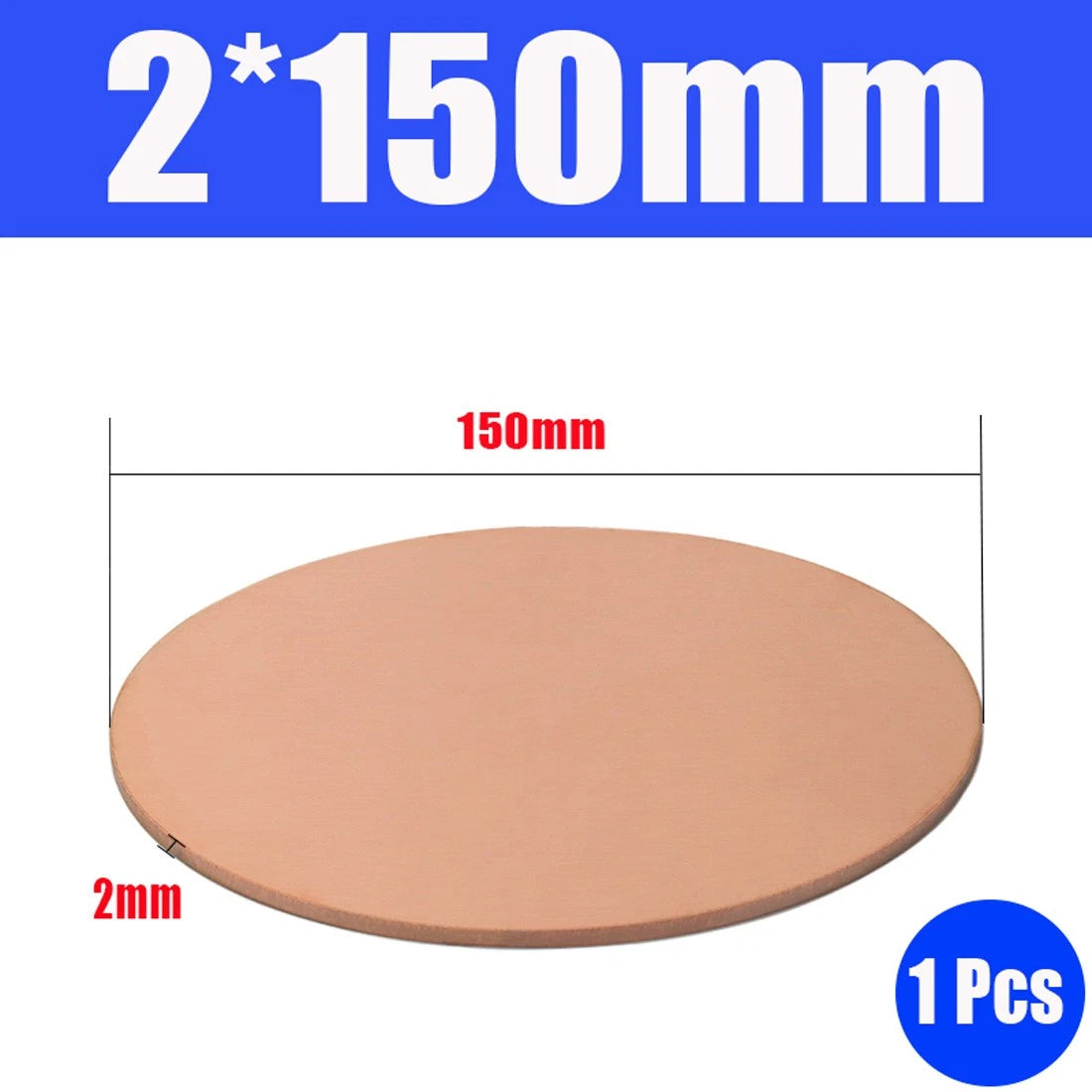 Thick 1.6-6mm Solid 99% Pure Copper Blanks Discs Ø 10-300mm Round Plate Metal