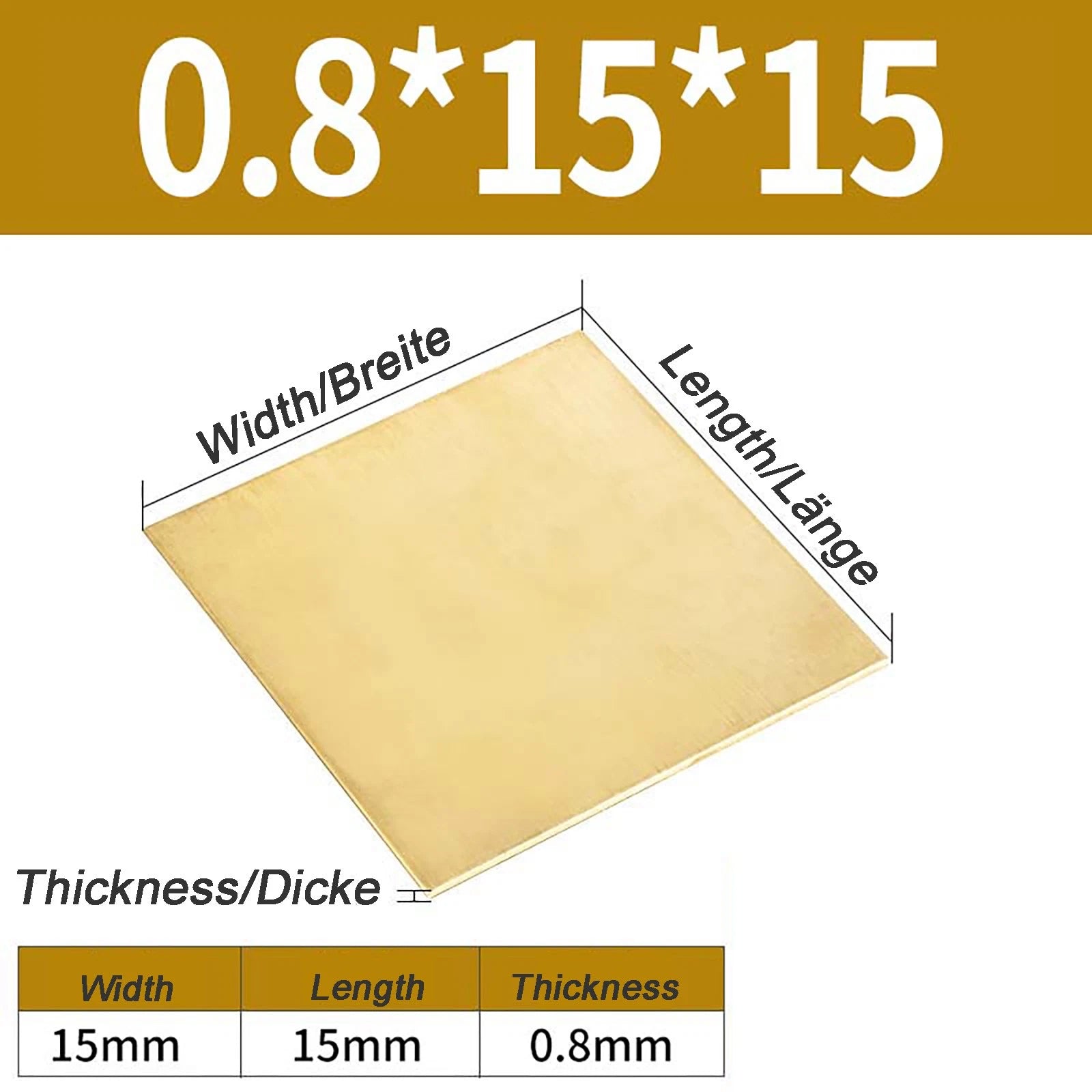 Natural Brass Sheet Metal guillotine cut - 0.3mm - 3.0mm - Multiple Sizes