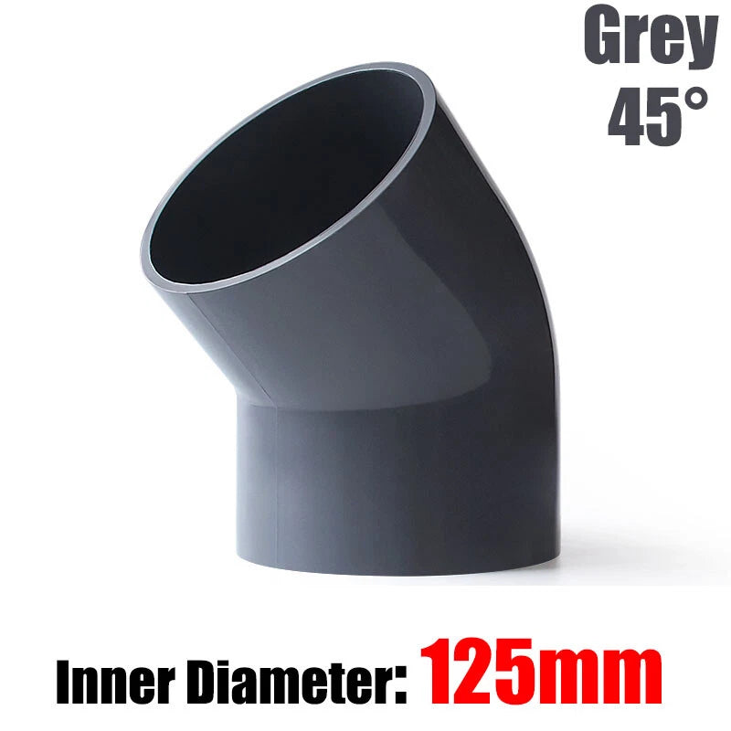 PVC Water Supply Pipe Fittings 45° Elbow Connector 20mm to 160mm White Blue Grey