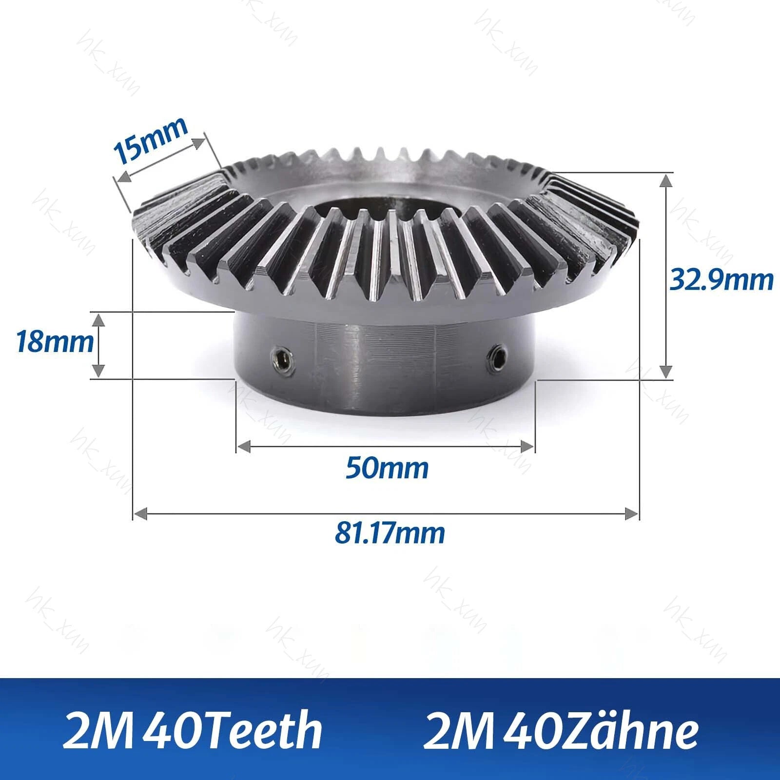 1/1.5/2 Mod 15-40 Tooth 1:2 Metal Motor Bevel Gears 90° Pairing Gear 45# Steel