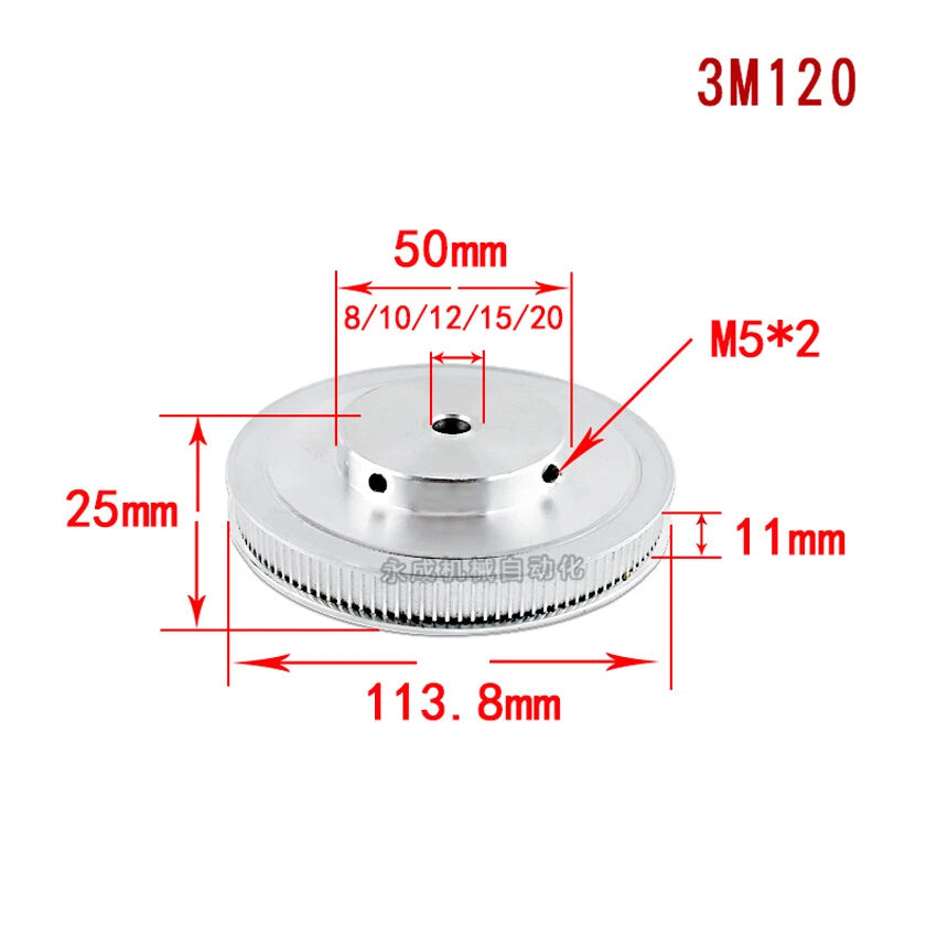 HTD-3M 12T-150T Timing Belt Pulley Pitch 3mm Tooth Width 11mm Synchronous Wheel