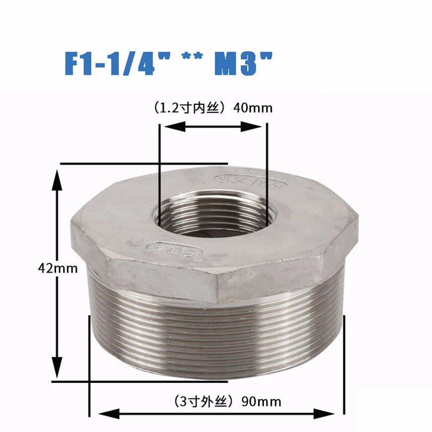 BSP Male to Female Reducing Bush Stainless Steel Pipe Fitting Adapter