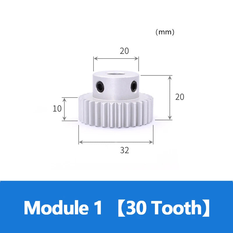 Module 0.5/1/1.5 Precision Spur Gear Aluminium 12-60 Tooth Motor Pinion with Hub