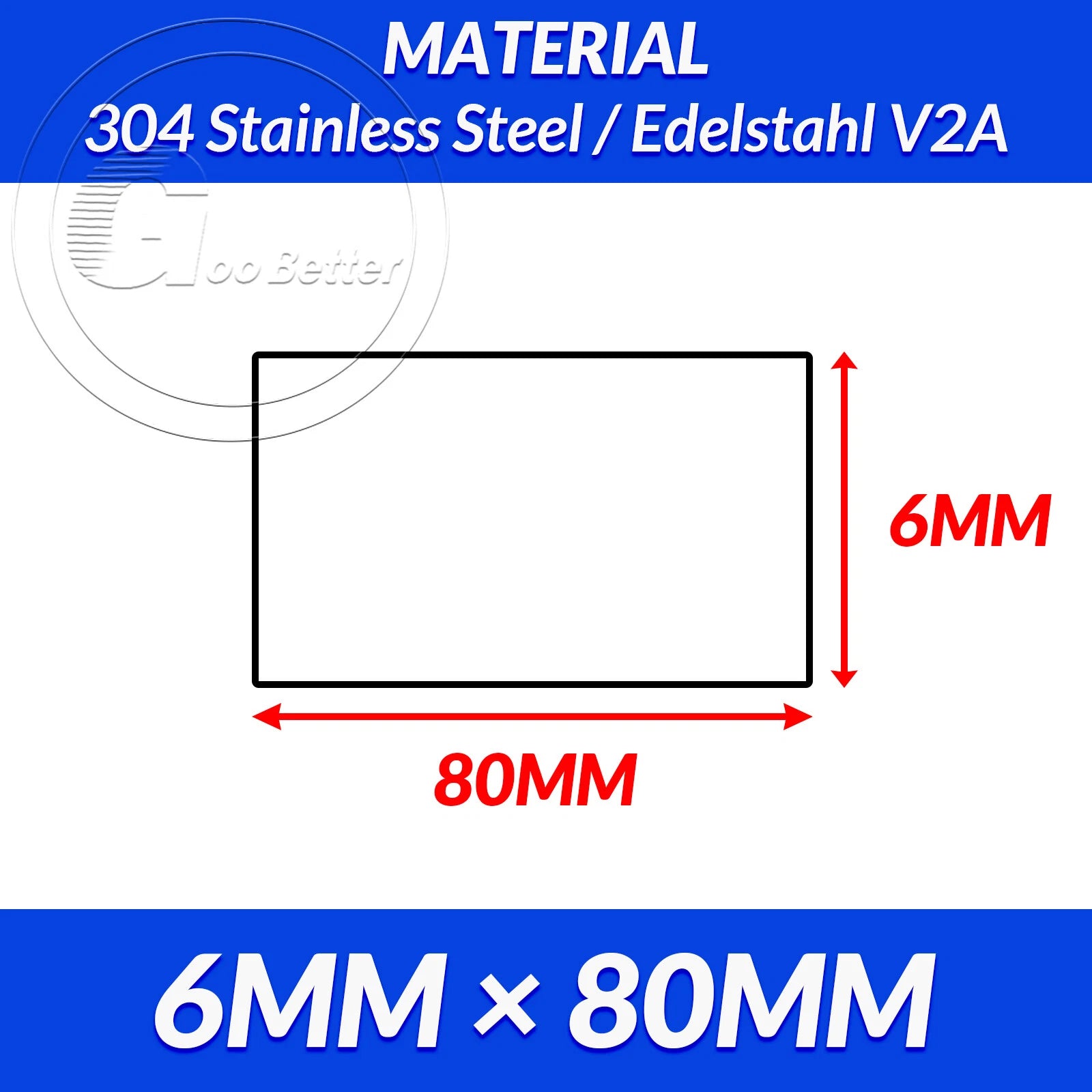 304 A2 Stainless Steel Flat Bar Metal Plate Strip Width 10MM-80MM Length 300MM