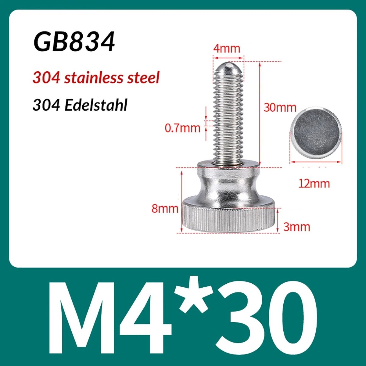 A2 Stainless Steel Knurled Thumb Screws – M2 to M10, Hand Turn Knob Bolts, 4 - 60mm Lengths - HomeDIYer