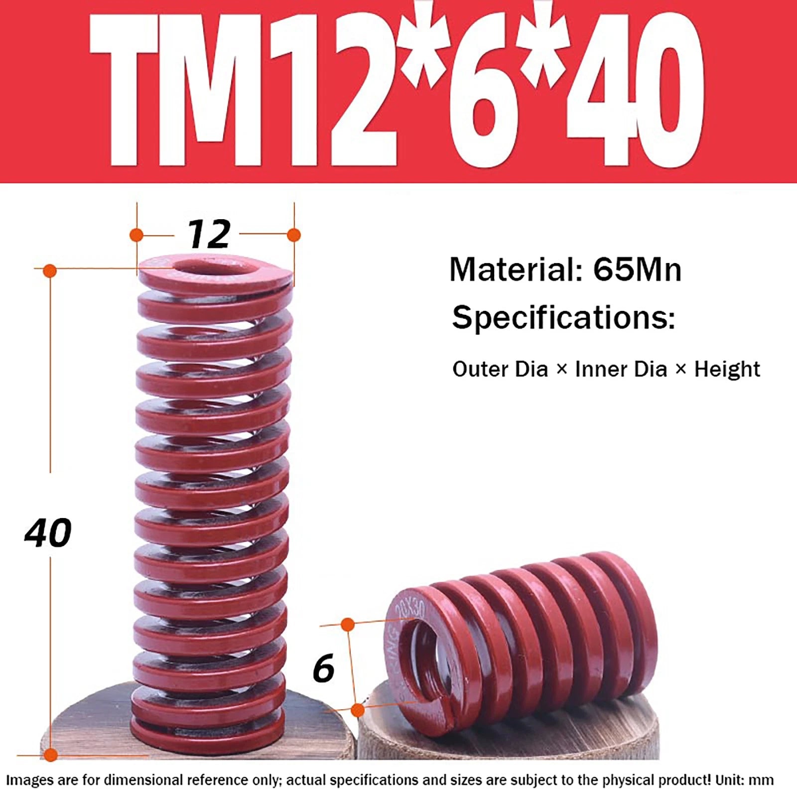 Heavy Load Duty Compression Die Spring, 8mm-50mm Diameter & Up To 400mm Long JIS