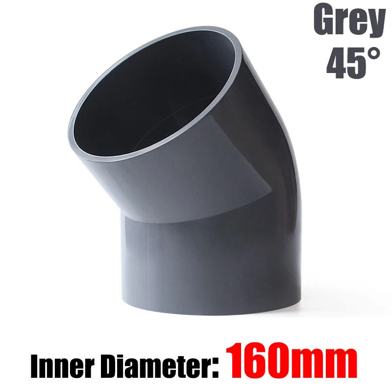 PVC Water Supply Pipe Fittings 45° Elbow Connector 20mm to 160mm White Blue Grey