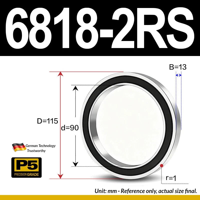Thin Wall Bearings Deep Groove Ball Bearing ZZ or RZ, ID 10-95mm, OD 19-120mm