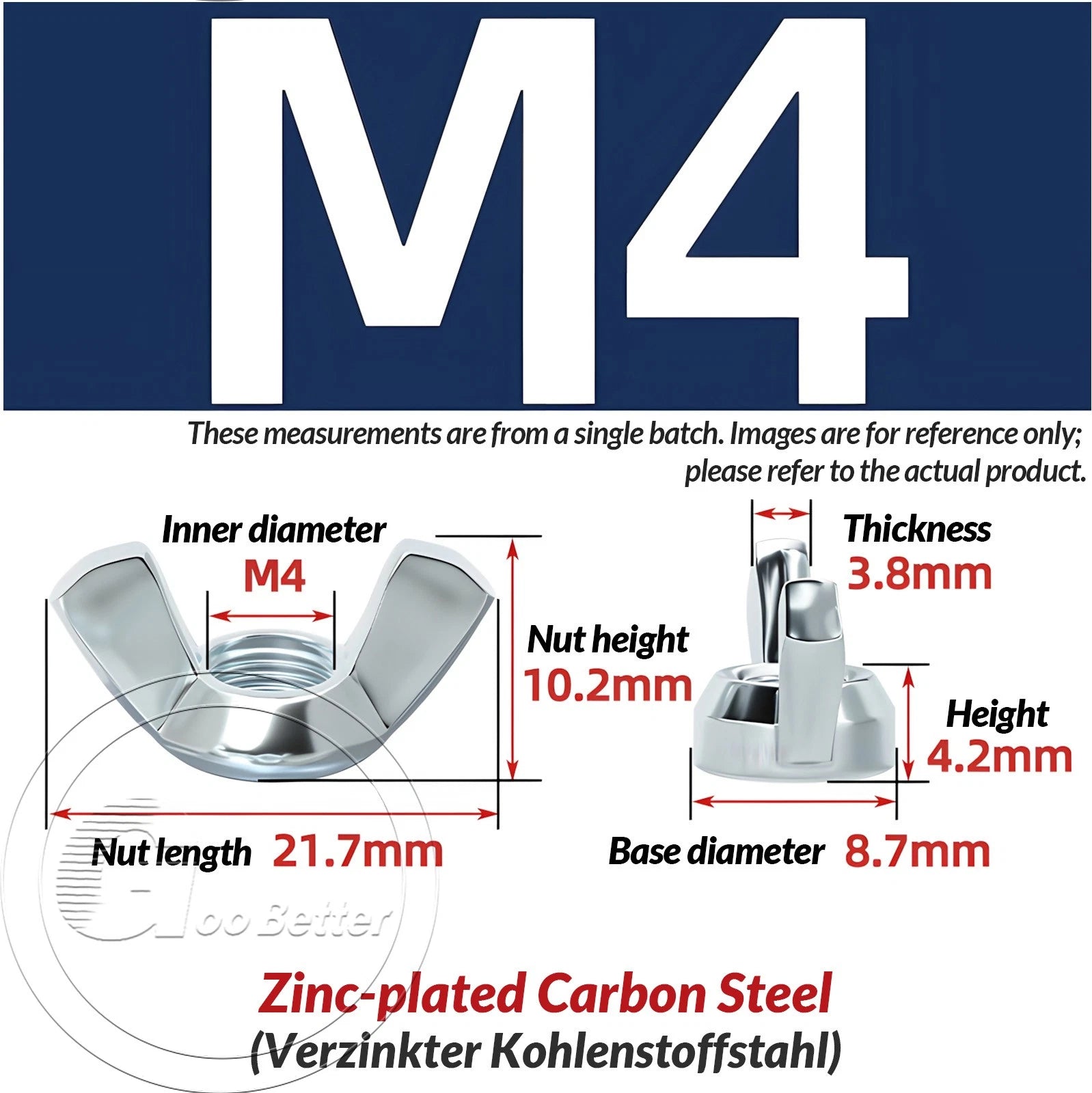 Galvanized Double-Ended Hanger Bolts M4 M5 M6 M8 M10, Wood-to-Metal Screws