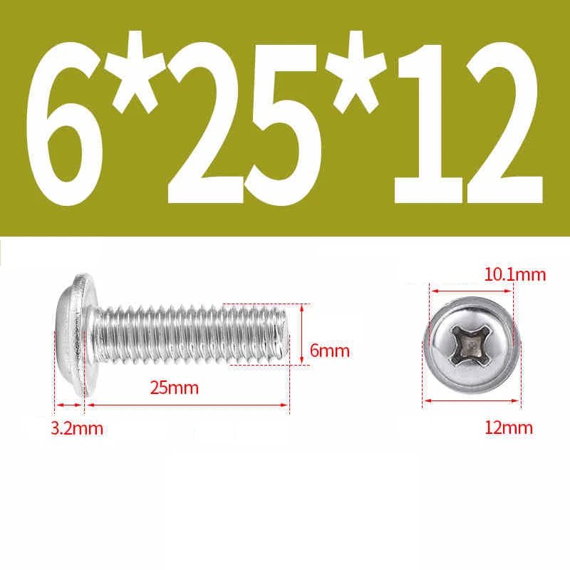 Phillips Flanged Pan Head Machine Screws 316 Stainless Steel M3 M4 M5 M6 - HomeDIYer