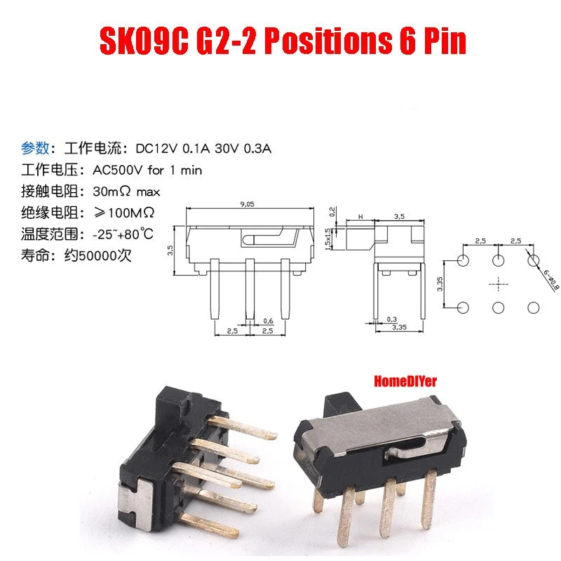 Miniature Slide Switch SS SK Series — 2/3 Position, 3–8 Pin Toggle Switches