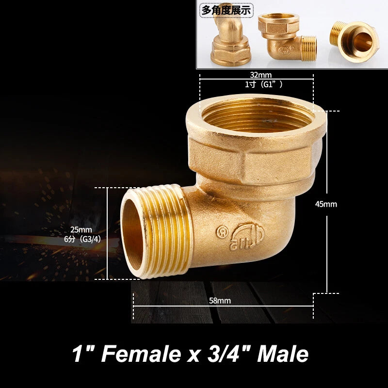 BSP Brass Pipe Fittings – Elbow & Union Connectors, Female/Male, 1/2" 3/4" 1"