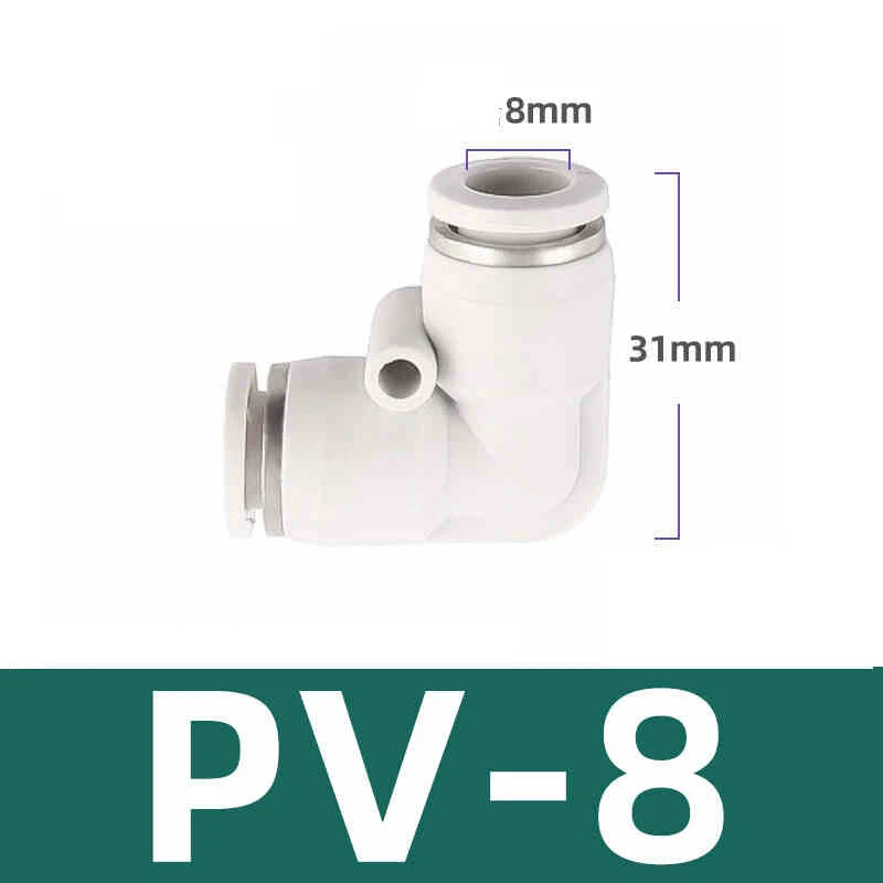 White Pneumatic Push Fit Connector Tube Pipe Joiner Air Water Lines Hose 4-16mm