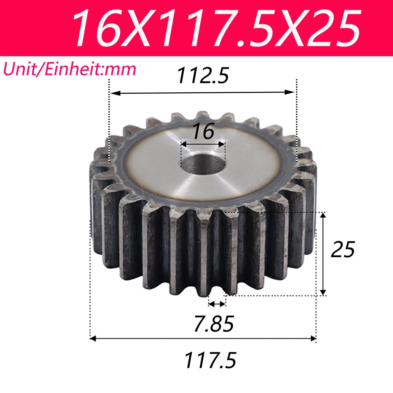 2.5 Modul 45# Steel Spur Gears Pinion Gear Thick 25mm 10-80 Teeth For 3D CNC