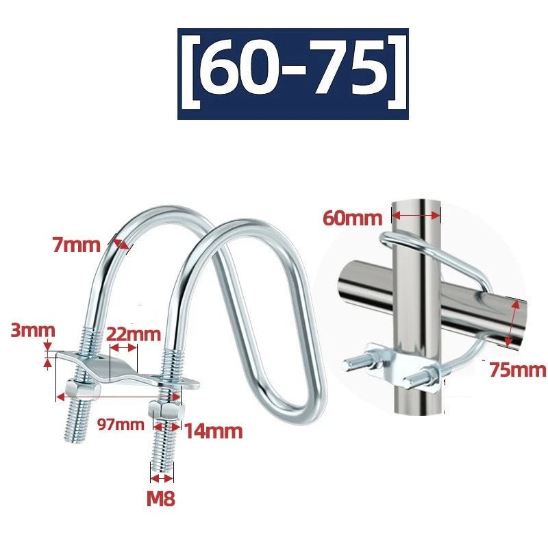 U - Bolt Pipe Clamp — Double & Single U - Shape Saddle Clamp for Greenhouse & Awning Frames - HomeDIYer